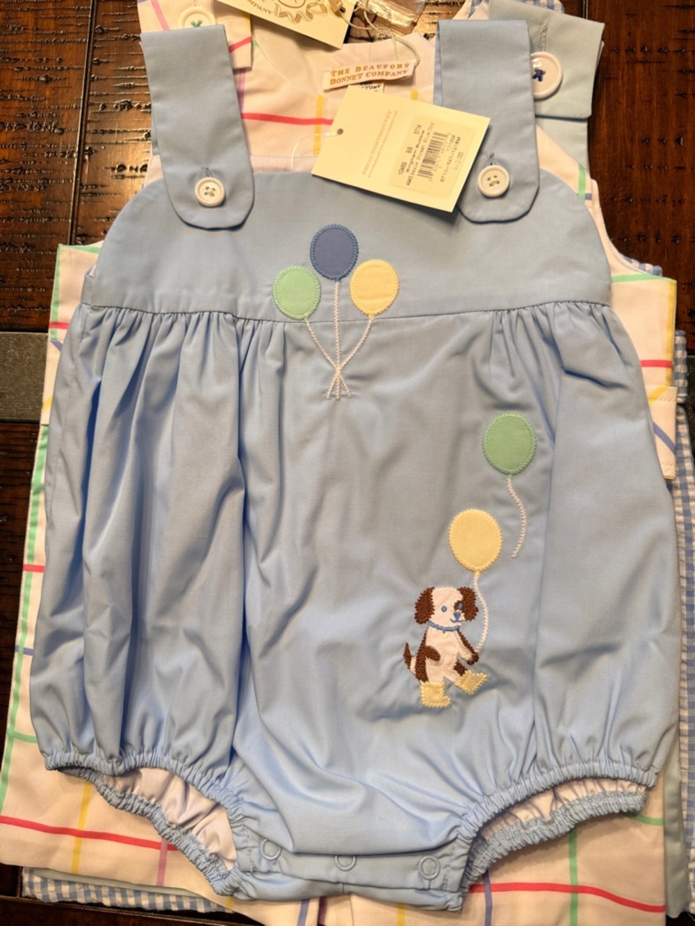 TBBC Light Blue Puppy Balloon Romper for Kids
